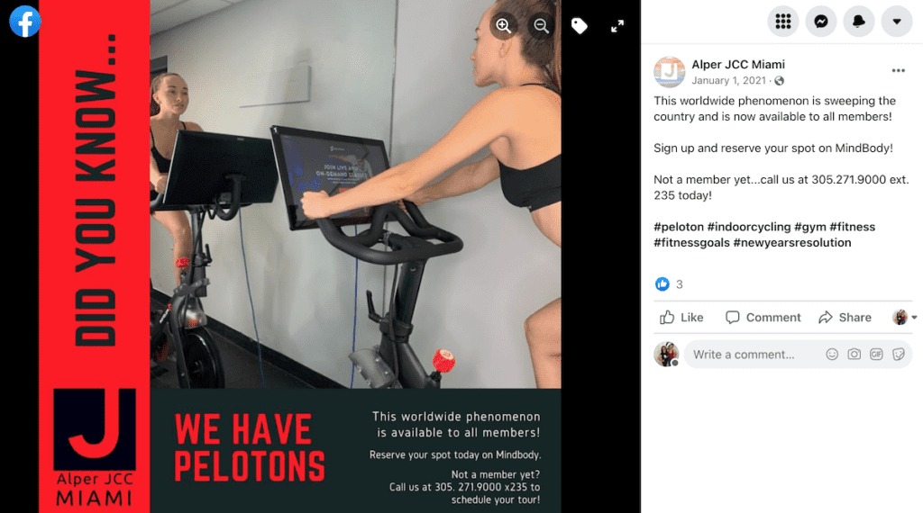 gyms with peloton bikes miami jcc