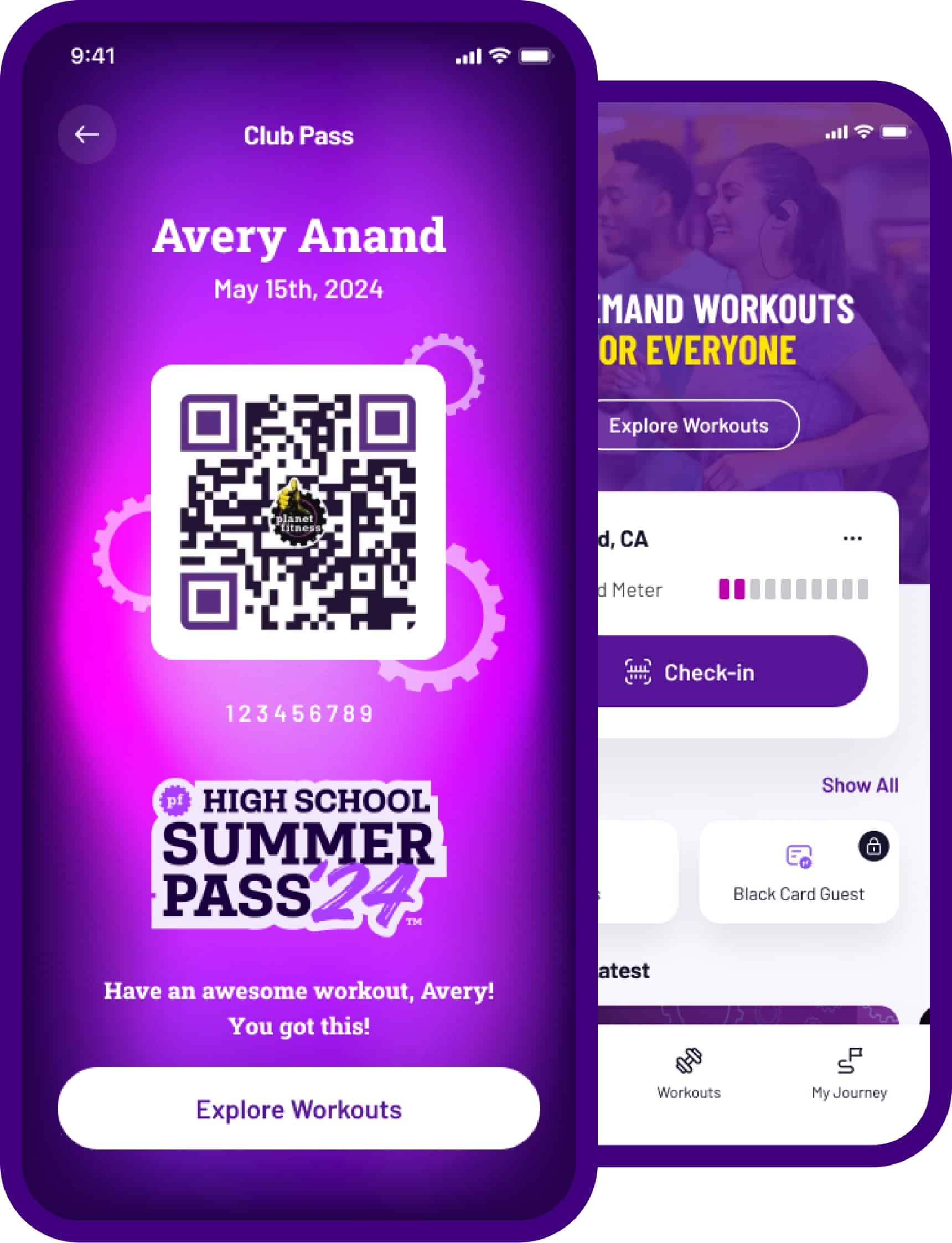 Planet Fitness app.